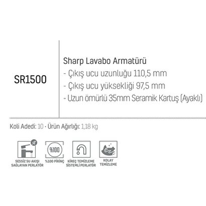  Creavit Sr1500 Sharp Lavabo Bataryası Krom - Hizli Kargo | Decoverse
