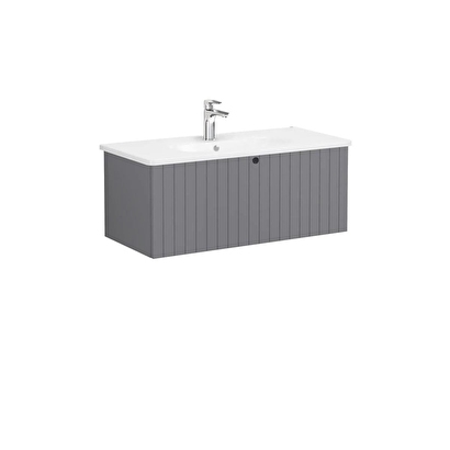 Vitra Root Groove 100 Cm Gri Çekmeceli Banyo Dolabı Alt Modül Lavabo | Decoverse