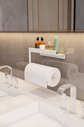 Rulo Kağıt Havluluk Peçetelik Banyo Düzenleyici Beyaz | Decoverse