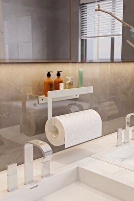  Rulo Kağıt Havluluk Peçetelik Banyo Düzenleyici Beyaz | Decoverse