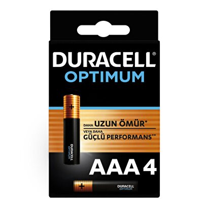Duracell Optimum Alkalin Pil Aaa 4'' Lü Paket | Decoverse