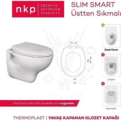  Nkp Slim Smart Thermoplast Yavaş Kapanan Klozet Kapağı 0302 | Decoverse