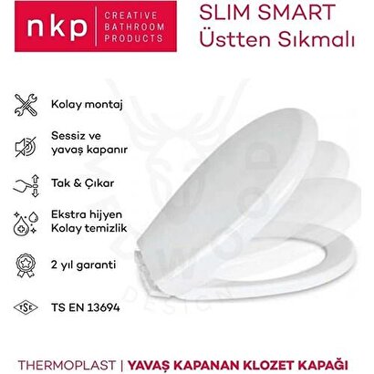 Nkp Slim Smart Thermoplast Yavaş Kapanan Klozet Kapağı 0302 | Decoverse
