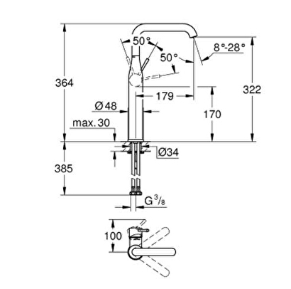  Grohe Essence Tek Kumandalı Lavabo Bataryası 1/2" Xl-boyut - 24170da1 | Decoverse