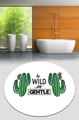  Gentle Çap Banyo Halısı Djt 120x120 Cm, Banyo Halısı , Banyo Paspası Yıkanabilir | Decoverse