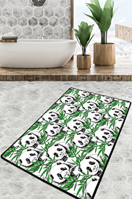  Green Panda Banyo Halısı Djt 70x120 Cm Banyo Halısı,banyo Paspası Yıkanabilir Kaymaz Taban Garantili | Decoverse