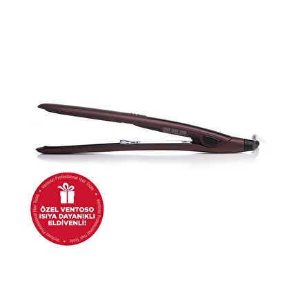 Ventoso Premium Seramik Kaplı Profesyonel Saç Düzleştirici Isıya Dayanıklı Eldivenli | Decoverse