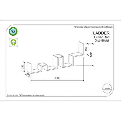 Ladder  Duvar Rafı Sarı | Decoverse