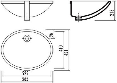  Creavit Tp205 Tezgah Altı Oval Lavabo 40x52 Cm Beyaz | Decoverse