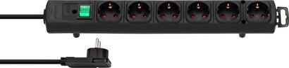 Brennenstuhl Comfort-line Plus 6 Soketli Güç Şeridi Anahtarlı 2m Kablo Siyah | Decoverse