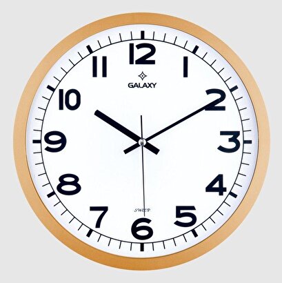  Galaxy 216-3 Serisi Metal Görünümlü Sessiz Akar Duvar Saati 30 Cm | Decoverse