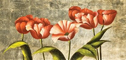  Kırmızı Çiçekler - Kanvas Tablo | Decoverse