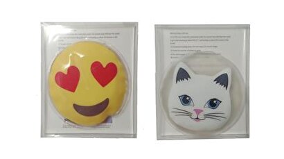  Kalp Emoji,kedi Cep Sobası,el Isıtıcı,2 Adet Sıcak Su Torbası Pvc 9cm | Decoverse