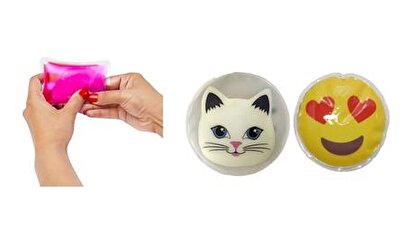  Kalp Emoji,kedi Cep Sobası,el Isıtıcı,2 Adet Sıcak Su Torbası Pvc 9cm | Decoverse