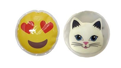 Kalp Emoji,kedi Cep Sobası,el Isıtıcı,2 Adet Sıcak Su Torbası Pvc 9cm | Decoverse