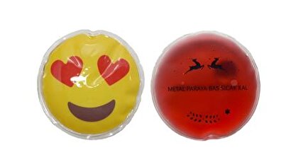 Kalp Emoji Kırmızı Ceylan Cep Sobası,el Isıtıcı,2 Adet Sıcak Su Torbası Pvc 9cm | Decoverse