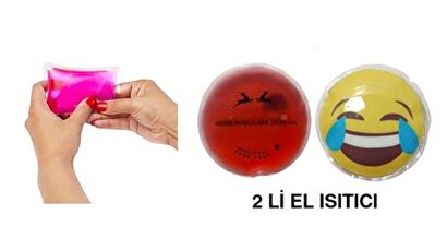 Gülen Emoji Kırmızı Ceylan Cep Sobası,el Isıtıcı,2 Adet Sıcak Su Torbası Pvc 9cm | Decoverse