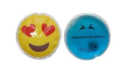 Kalp Emoji Mavi Ceylan Cep Sobası,el Isıtıcı,2 Adet Sıcak Su Torbası Pvc 9cm | Decoverse