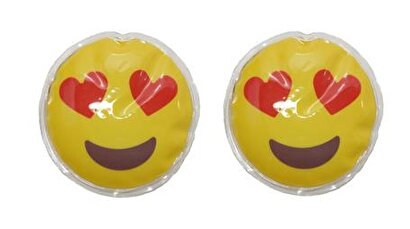 Kalpli Emoji Şekilli Cep Sobası,el Isıtıcı,2 Adet Sıcak Su Torbası Pvc 9cm | Decoverse
