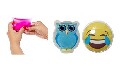  Gülen Emoji Mavi Baykuş Cep Sobası,el Isıtıcı,2 Adet Sıcak Su Torbası Pvc 9cm | Decoverse