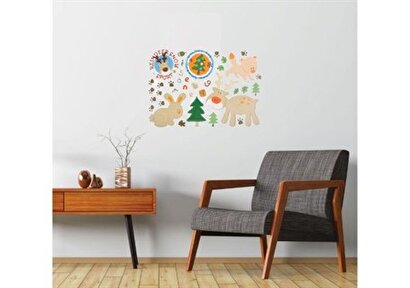 Duvar Süsü (sticker) Ormanlı Desenli Pvc 48x33x0,5cm | Decoverse