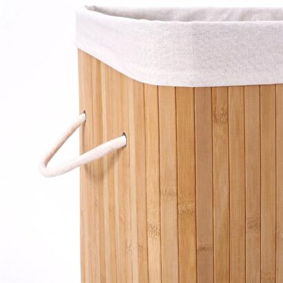  Bambu Kapaklı Çamaşır Sepeti El Yapımı,natural 40x30x60cm | Decoverse