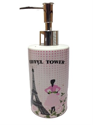 Seramik Sıvı Sabunluk Eyfel Kulesi Model 7x7x18cm 320ml | Decoverse