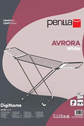  Perilla Avrora White Kurutmalık Kalın Telli Kanatlı Çamaşır Kurutma Askısı Beyaz - Kmu17009-19 | Decoverse