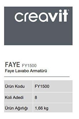 Creavit Fy1500 Faye Lavabo Armatürü | Decoverse