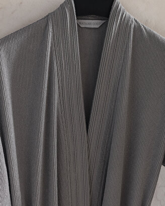  Stripe Kimono Unisex %100 Pamuk Bornoz - Otel Koleksiyon | Decoverse