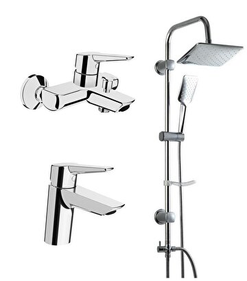 Artema Solid S Banyo Bataryası + Lavabo Bataryası + Trend Robot Duş Seti | Decoverse
