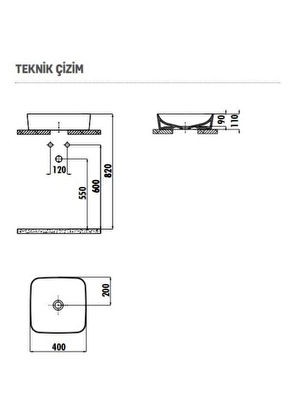 Creavit Ultra Kare Çanak Lavabo 40cm Mat Antrasit | Decoverse