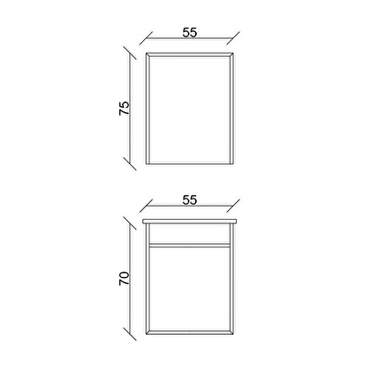  Dicle Dolap Takımı (asma Alt+aynalı Üst+lavabo) Beyaz 55 Cm | Decoverse