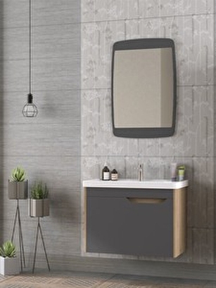  Biani Rado 80 Cm Banyo Dolabı Renk Lead | Decoverse