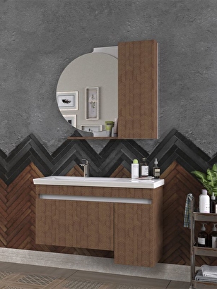 Biani York 100 Cm Banyo Dolabı Renk Castel Brown | Decoverse