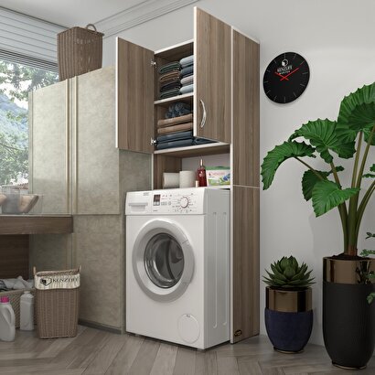 Kenzlife çamaşır makinesi dolabı sinem Cordoba 180x066x30 banyo kiler kapaklı arkalıklı | Decoverse