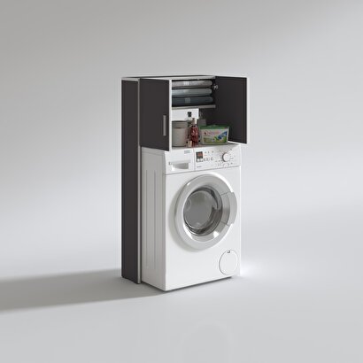 Kenzlife çamaşır makinesi dolabı svetlana Gri 130x066x20 banyo ofis kapaklı arkalıklı | Decoverse