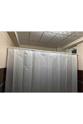 Metal Banyo Duş Perde Borusu 120x210cm Beyaz | Decoverse