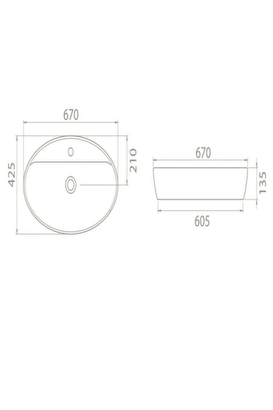  Cerastyle One Tezgah Üstü Lavabo 67 Cm | Decoverse