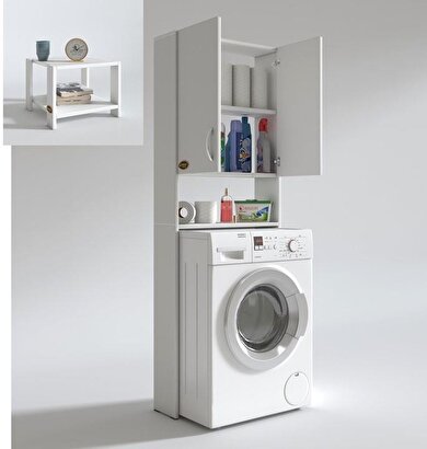 Kenzlife çamaşır makinesi dolabı veronika byz kurutma banyo dolabı + cakarta orta sehpa hediyeli | Decoverse