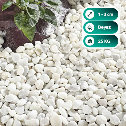 Beyaz Taş 1-3cm Dolomit Taşı Bahçe Süs Akvaryum Taşı Dere Çakıl Taşı 25 Kg | Decoverse