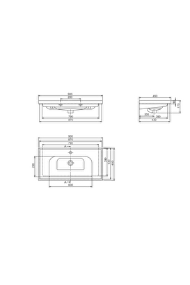  Turkuaz Cerastyle Frame Etajer Uyumlu Damlalıklı Lavabo 90*45 Cm | Decoverse