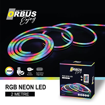 Orbus Rgb Neon Şerit Led 2 Metre Usb'li | Decoverse