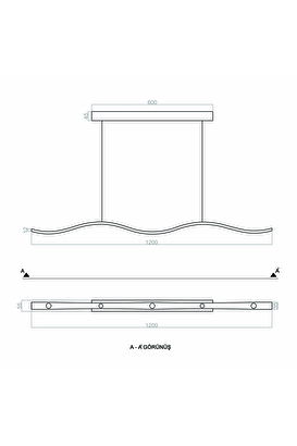  Sarkıt Led Avize Fine 120cm | Decoverse