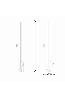  Duvar Aplik Çubuk Rods Series 70cm Sabit | Decoverse