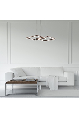 Samsung Ledli Ikili Kare Sarkıt Led Avize 45x45-45x45cm | Decoverse