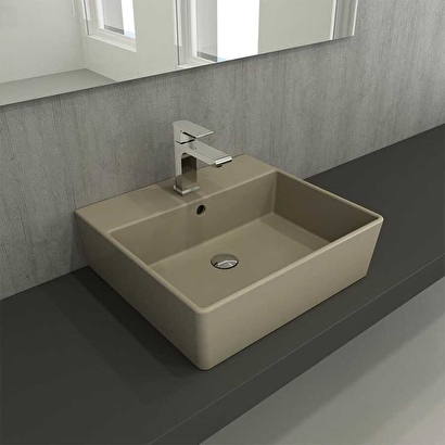  Milano 1216-011-0126  Batarya Banklı Lavabo 50 Cm Mat Kaşmir | Decoverse