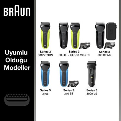 Braun Series 3 21B Tıraş Makinesi Yedek Başlığı - Siyah | Decoverse
