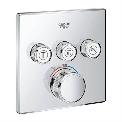 Grohe Grohtherm SmartControl Üç Valfli Akış Kontrollü, Ankastre Termostatik Duş Bataryası | Decoverse