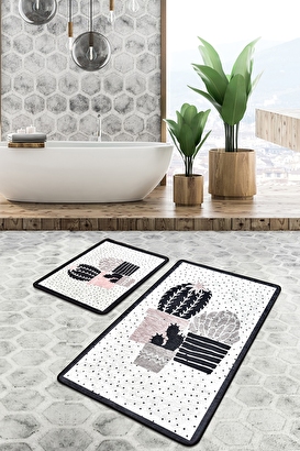 Three Cactus Djt 2 Li Set Banyo Paspası Kaymaz Tabanlı Klozet Takımı | Decoverse